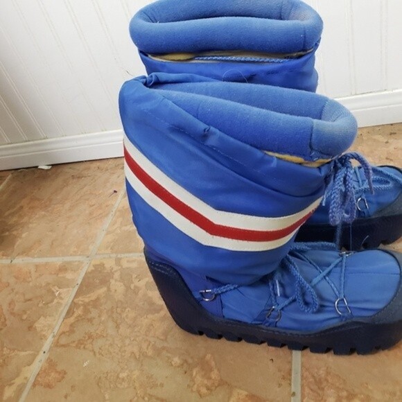 Vintage Men\'s Lascoste Blue Stripe Original 1960\'s Moon landing Boot Size 8-10 main image 8